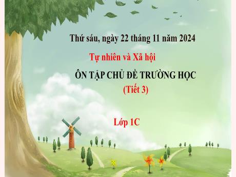 Bài giảng Tự nhiên và Xã hội 1 - Bài 9: Ôn tập chủ đề trường học (Tiết 3) - Năm học 2024-2025