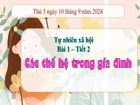 Bài giảng Tự nhiên và Xã hội 2 (Kết nối tri thức) - Bài 1 - Các thế hệ trong gia đình (Tiết 2) - Năm học 2024-2025