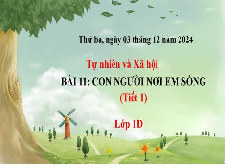 Bài giảng Tự nhiên và Xã hội Lớp 1 - Bài 11: Con người nơi em sống (Tiết 1) - Năm học 2024-2025