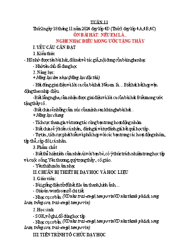 Giáo án Âm nhạc 4 - Tuần 11 - Năm học 2024-2025