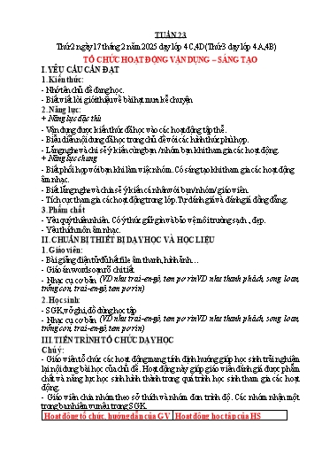 Giáo án Âm nhạc 4 - Tuần 23 - Năm học 2024-2025