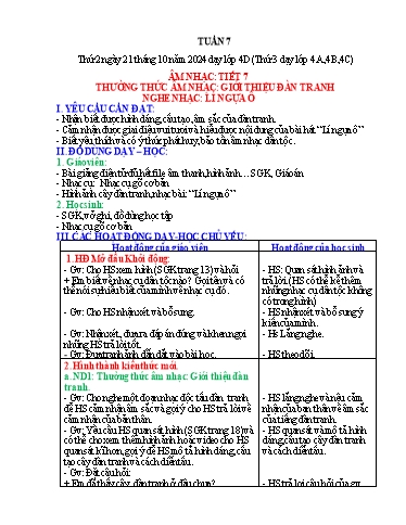 Giáo án Âm nhạc 4  - Tuần 7 - Năm học 2024-2025