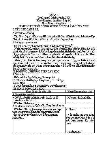 Giáo án các môn Tiểu học (Kết nối tri thức) - Tuần 4 - Năm 2024-2025