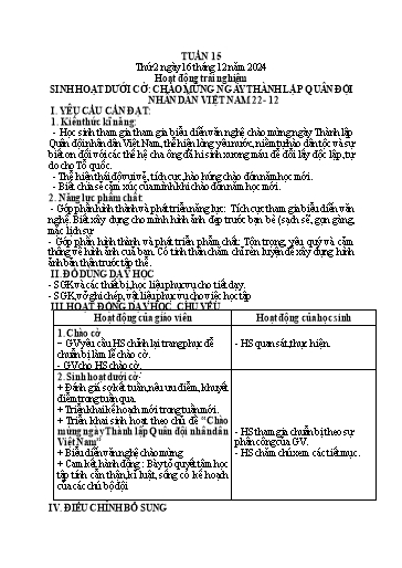 Giáo án các môn Tiểu học - Tuần 15 - Năm 2024-2025