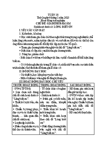Giáo án các môn Tiểu học - Tuần 18 - Năm 2024-2025