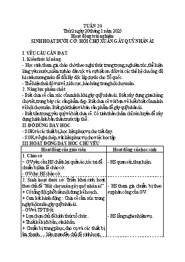 Giáo án các môn Tiểu học - Tuần 20 - Năm 2024-2025