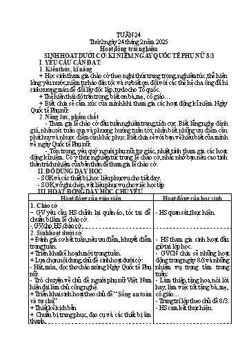 Giáo án các môn Tiểu học - Tuần 24 - Năm 2024-2025