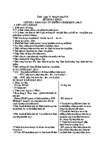 Giáo án các môn Tiểu học - Tuần 4 - Năm 2024-2025