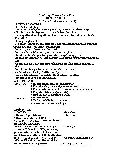Giáo án các môn Tiểu học - Tuần 6 - Năm 2024-2025