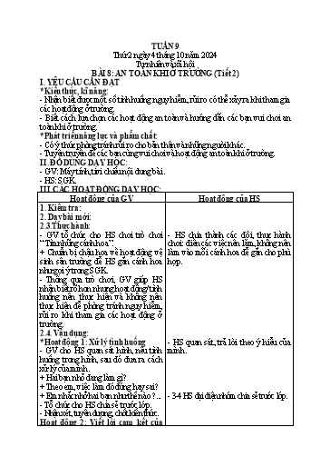 Giáo án các môn Tiểu học - Tuần 9 - Năm 2024-2025 - Nguyễn Thị Kim Chi