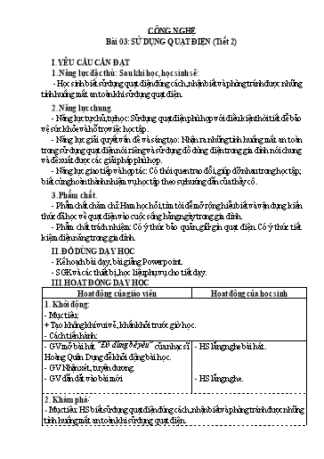 Giáo án Công nghệ 3 (Kết nối tri thức) - Tuần 6