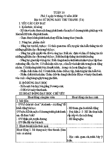 Giáo án Công nghệ 3 - Tuần 10 - Năm học 2024-2025