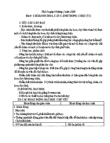 Giáo án Công nghệ Lớp 4 - Tuần 19