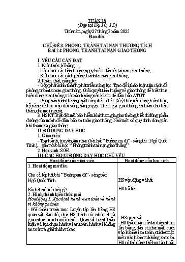 Giáo án Đạo đức 1 - Tuần 28 - Năm học 2024-2025