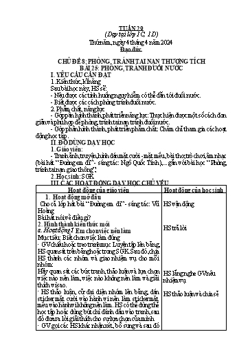Giáo án Đạo đức 1 - Tuần 29 - Năm học 2023-2024