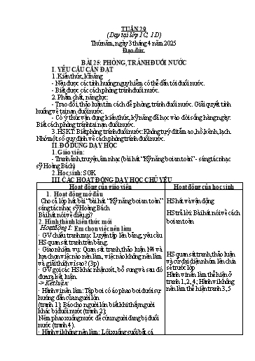 Giáo án Đạo đức 1 - Tuần 29 - Năm học 2024-2025