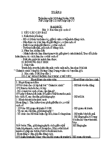 Giáo án Đạo đức 1 - Tuần 3 - Năm học 2024-2025