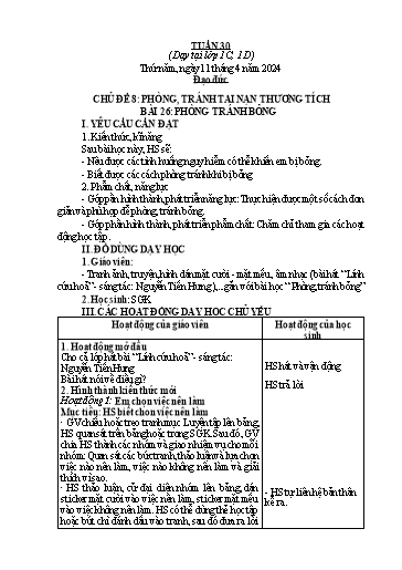 Giáo án Đạo đức 1 - Tuần 30 - Năm học 2023-2024
