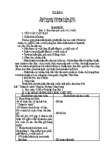 Giáo án Đạo đức Lớp 1 - Tuần 3 - Năm học 2023-2024