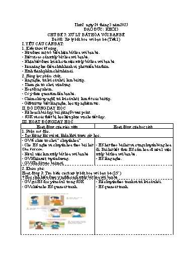 Giáo án Đạo đức + Mĩ thuật + Hoạt động trải nghiệm Tiểu học (Kết nối tri thức) - Tuần 28 - Năm học 2024-2025