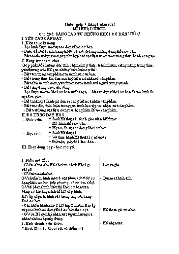 Giáo án Đạo đức + Mĩ thuật + Hoạt động trải nghiệm Tiểu học (Kết nối tri thức) - Tuần 18 - Năm học 2024-2025