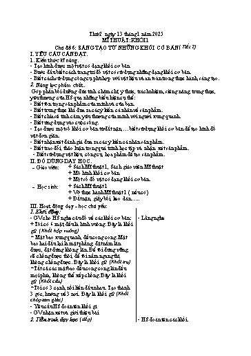 Giáo án Đạo đức + Mĩ thuật + Hoạt động trải nghiệm Tiểu học (Kết nối tri thức) - Tuần 19 - Năm học 2024-2025