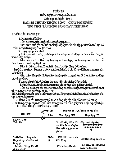 Giáo án Giáo dục thể chất Tiểu học - Tuần 29 - Năm học 2024-2025 - Trần Thị Trang