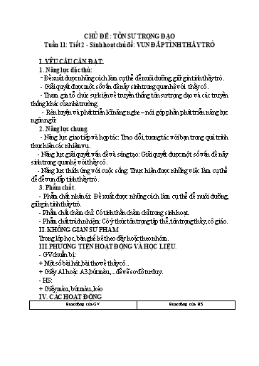 Giáo án Hoạt động trải nghiệm 5 (Kết nối tri thức) - Tuần 11 - Năm học 2024-2025