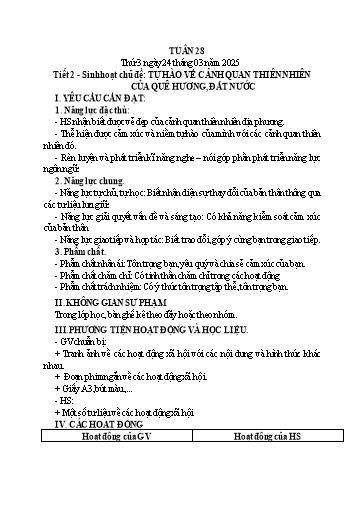 Giáo án Hoạt động trải nghiệm 5 (Kết nối tri thức) - Tuần 28 - Năm học 2024-2025
