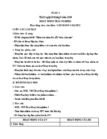 Giáo án Hoạt động trải nghiệm 5 - Tuần 3 - Năm học 2024-2025
