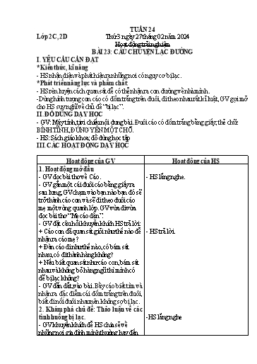 Giáo án Hoạt động trải nghiệm + Toán Lớp 2 - Tuần 24 - Năm học 2023-2024