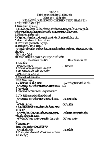 Giáo án Khoa học + Tiếng Việt + Hoạt động trải nghiệm 1+2+4 (Kết nối tri thức) - Tuần 21 - Năm học 2023-2024