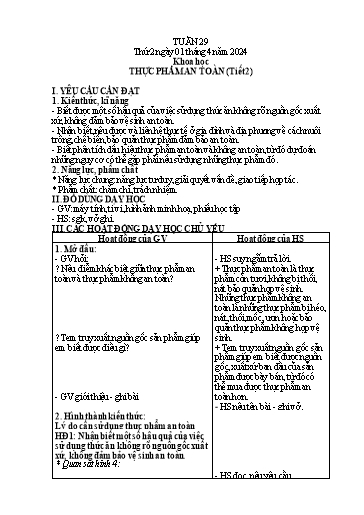 Giáo án Khoa học + Tiếng Việt + Hoạt động trải nghiệm 1+2+4 (Kết nối tri thức) - Tuần 29 - Năm học 2023-2024