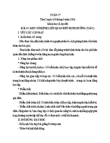 Giáo án Khoa học + Tiếng Việt + Hoạt động trải nghiệm 1+2+4 (Kết nối tri thức) - Tuần 27 - Năm học 2023-2024