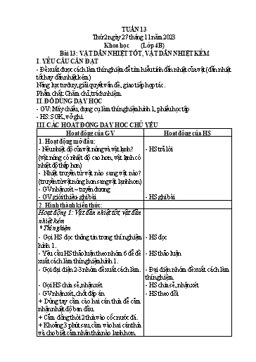 Giáo án Khoa học + Tự nhiên và Xã hội + Địa lí Lớp 1+4+5 - Tuần 13 - Năm học 2023-2024