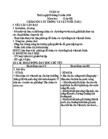 Giáo án Khoa học + Tự nhiên và Xã hội + Địa lí Lớp 1+4+5 - Tuần 19 - Năm học 2023-2024