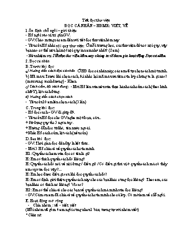 Giáo án Tiếng Việt 1 - Tuần 14