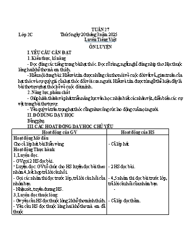 Giáo án Tiếng Việt 2 - Tuần 27 - Năm học 2024-2025