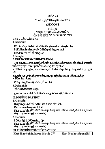 Giáo án Tiếng Việt + Âm nhạc (Kết nối tri thức) Tiểu học - Tuần 24 - Năm 2024-2025