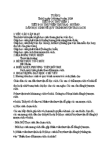 Giáo án Tiếng Việt + Âm nhạc Tiểu học - Tuần 2 - Năm 2024-2025