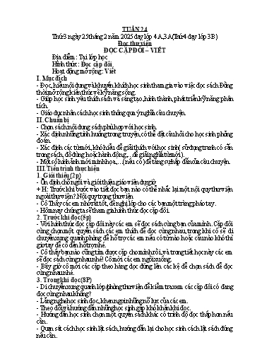 Giáo án Tiếng Việt Lớp 3+4 (Kết nối tri thức) - Tuần 24 - Năm học 2024-2025