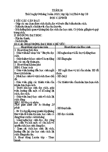 Giáo án Tiếng Việt Lớp 3+4 - Tuần 26 - Năm học 2024-2025