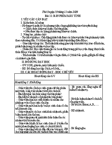 Giáo án Tin học 3 - Tuần 11 - Năm học 2024-2025