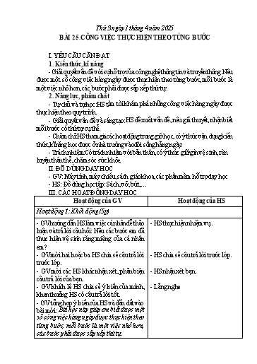 Giáo án Tin học 3 - Tuần 29 - Năm học 2024-2025