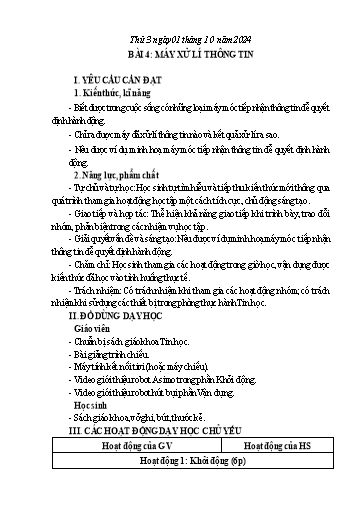 Giáo án Tin học 3 - Tuần 4 - Năm học 2024-2025