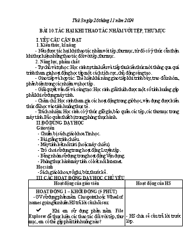 Giáo án Tin học 4 - Tuần 12 - Năm học 2024-2025