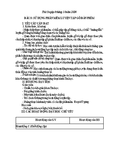 Giáo án Tin học 4 - Tuần 5 - Năm học 2024-2025