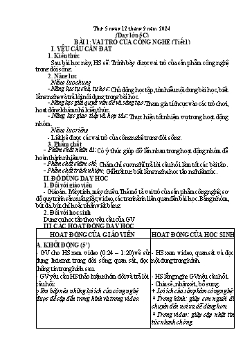 Giáo án Tin học 5 - Tuần 1 - Năm học 2024-2025