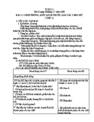 Giáo án Tin học 5 - Tuần 12 - Năm học 2024-2025