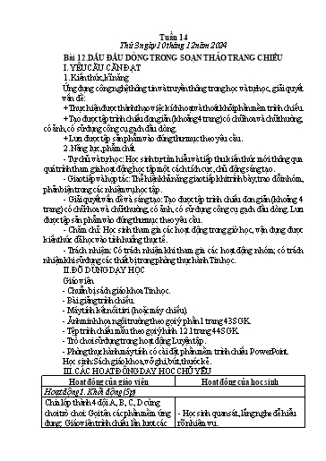 Giáo án Tin học 5 - Tuần 14 - Năm học 2024-2025